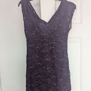 Elegant Purple Lace Dress